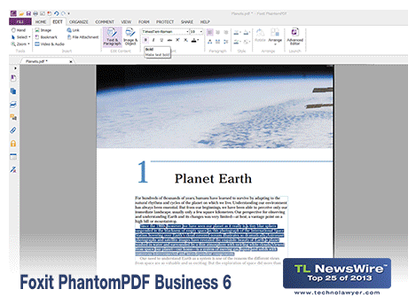 福昕高级PDF编辑器6.0获美TechnoLawyer发布的年度TOP 25优秀产品