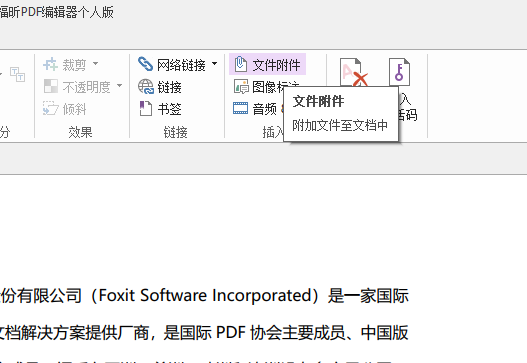 PDF文档如何添加文件附件