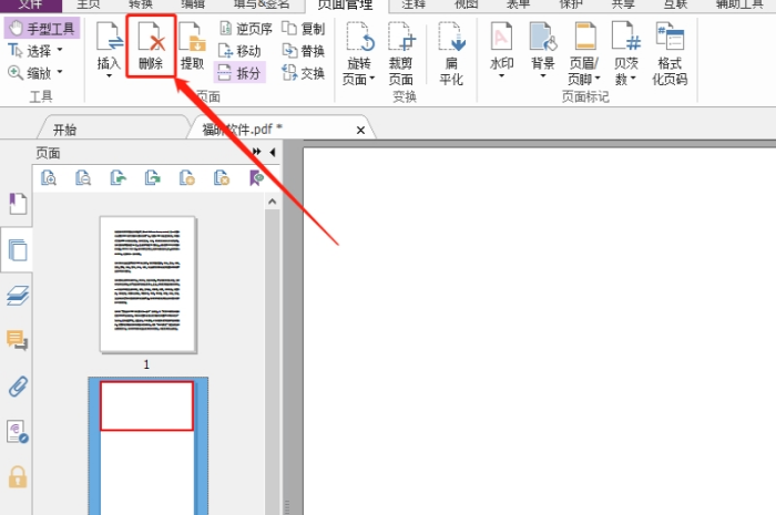 PDF编辑器去掉空白页